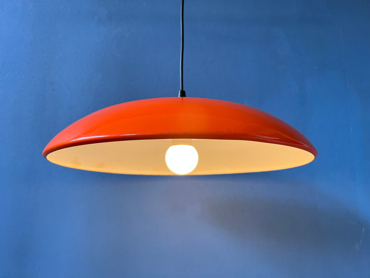 Vintage Industrial Orange/Red Pendant Lamp/Light Fixture