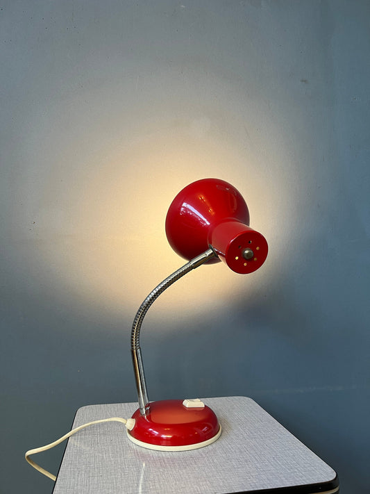 Vintage Flexible Red Spage Age Table Lamp