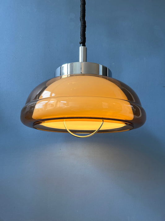 Vintage Herda Space Age Pendant Light / Mid Century 70s Ceiling Lamp