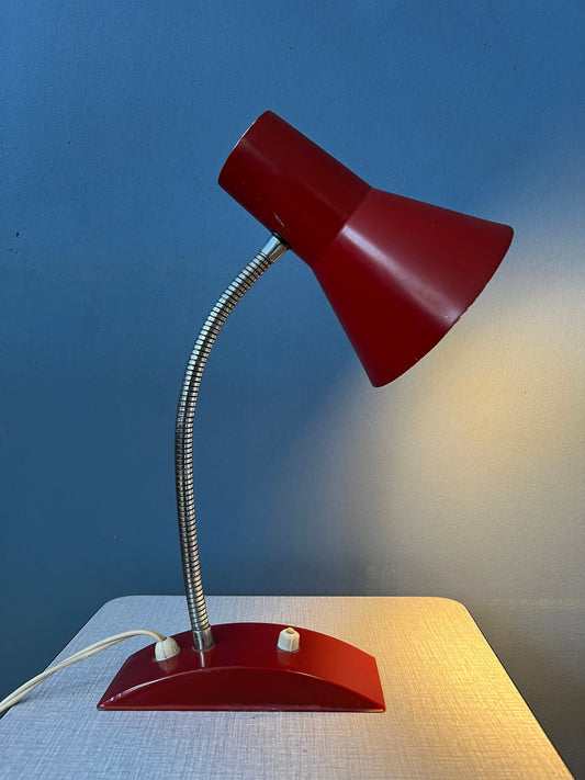 Flexible Vintage Red Space Age Table Lamp