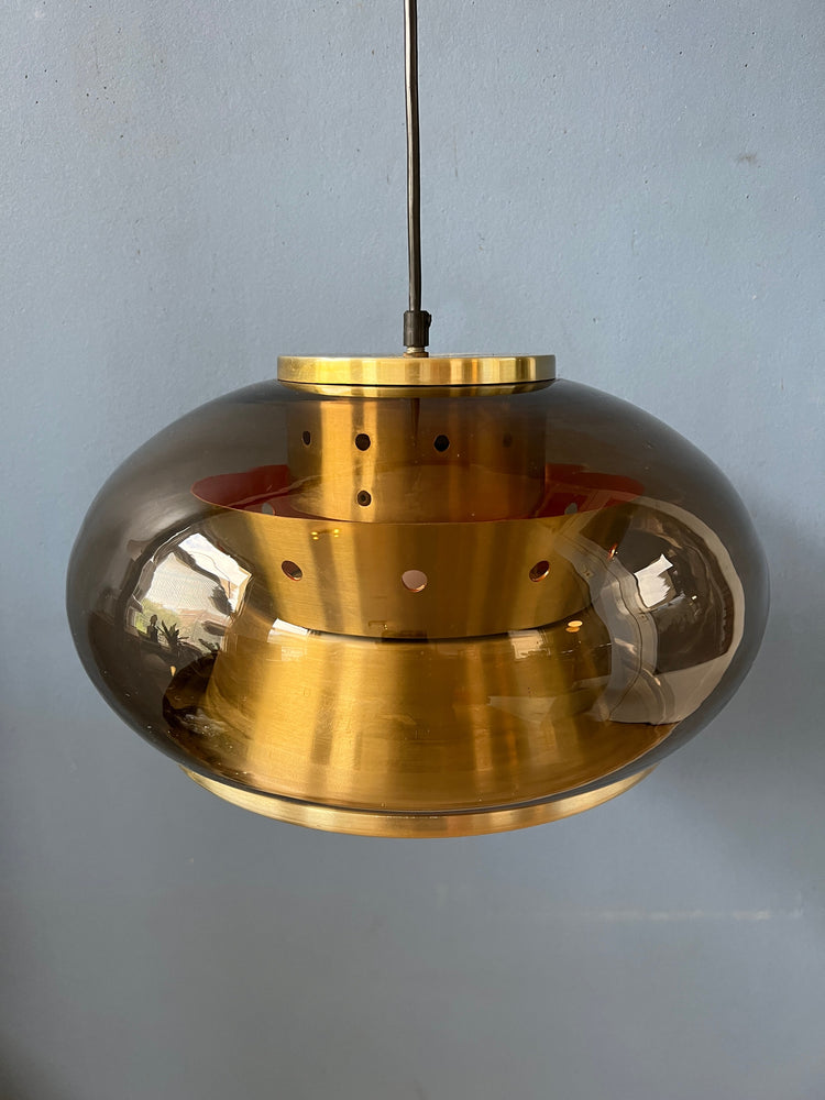 Vintage Pendant Lamp | Doria Leuchten Space Age Lamp | 70s Glass Light