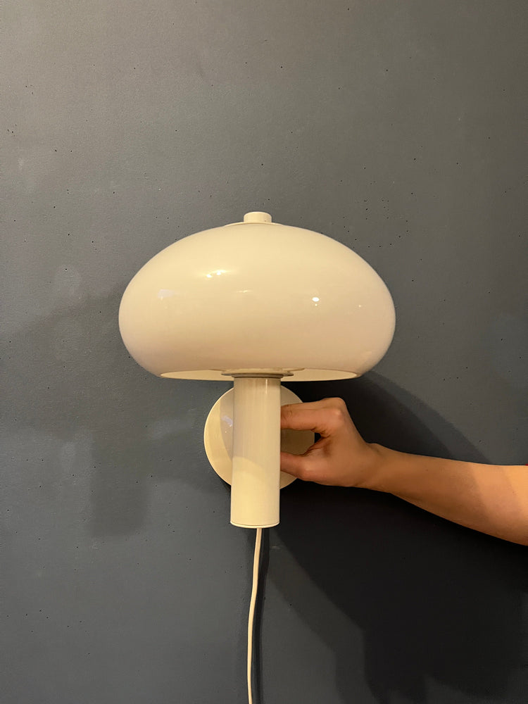 White Herda Mushroom Wall Light | Space Age Lamp | Mid Century Modern 70s Lighting