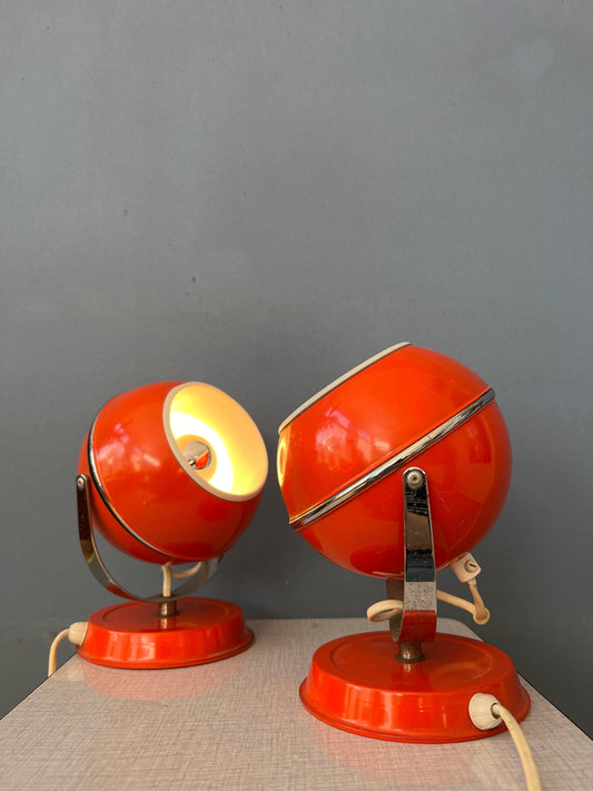 Red Space Age Eyeball Wall Lamps (or Desk Lamps)