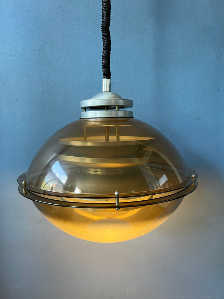 Vintage Space Age Pendant Light by Herda / Mid Century Lighting Fixture / Guzzini Style Retro Lamp