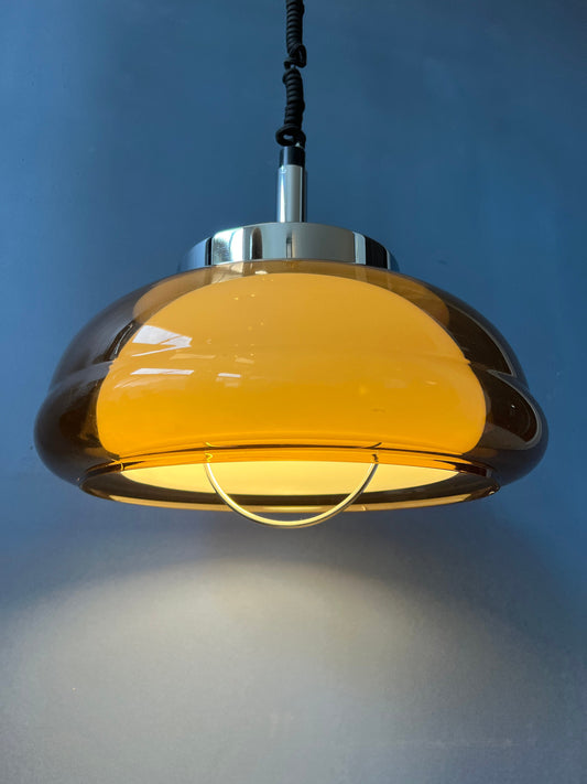 Mid Century Pendant Lamp by Herda / Vintage Space Age Ceiling Light