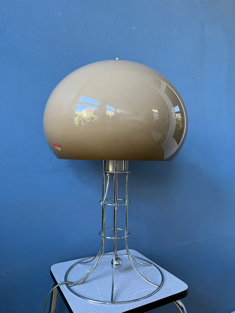 Herda's Classic Mushroom Table Lamp / Space Age Desk Light / Mid Century Modern Lighting / Chrome 70s