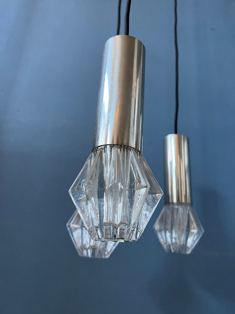 Mid Century Space Age Cascade Pendant Lamp / Vintage Light Fixture