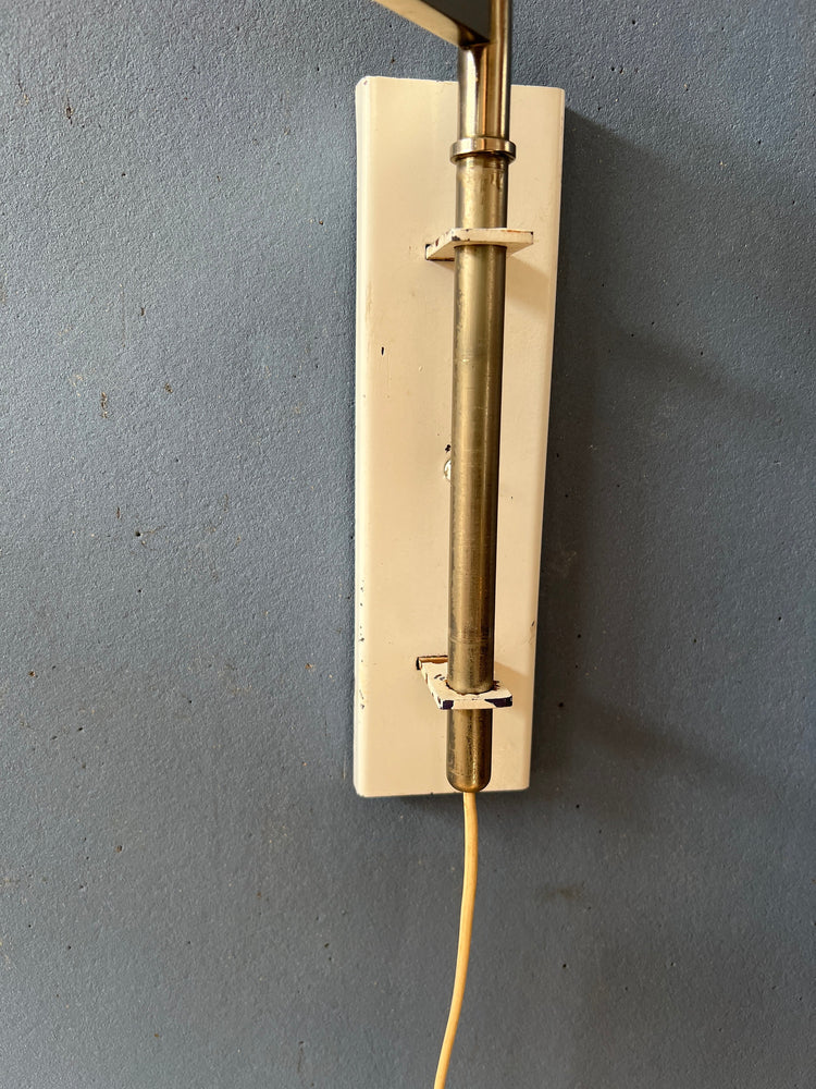 Dijkstra Swing Arm Mid Century Wall Lamp with Beige Shade