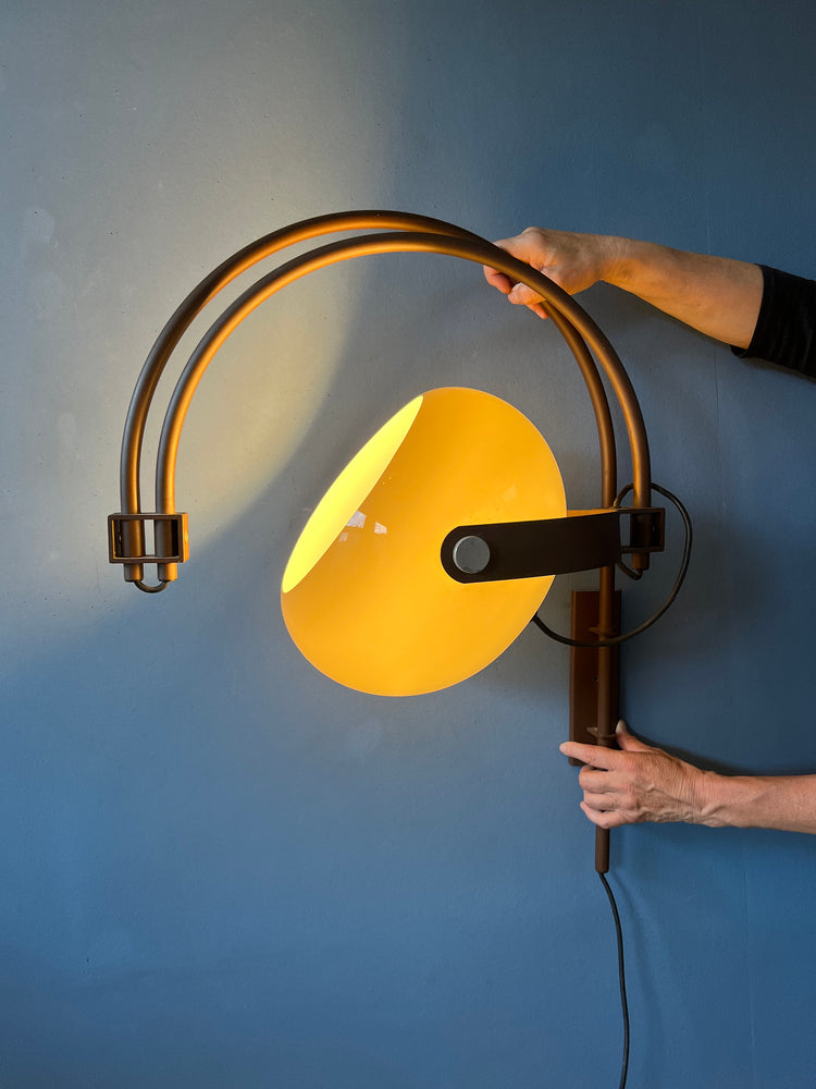 Mid Century Dijkstra Double Arc Wall Lamp | Space Age Lighting | Vintage Sconce Light