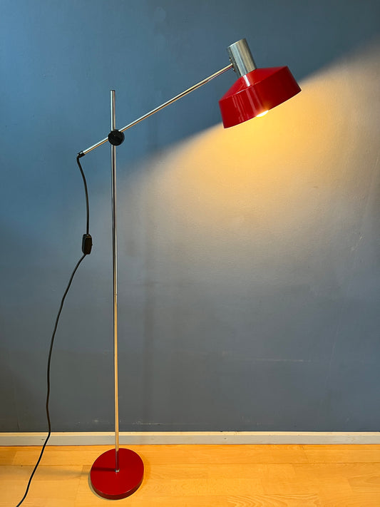 Adjustable Red Floor Lamp in Style of Hoogervorst