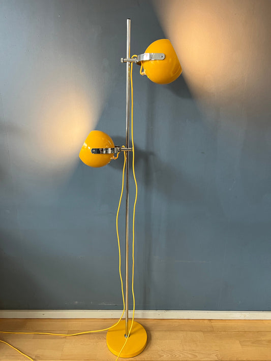 Yellow Vintage Herda Space Age Eyeball Floor Lamp