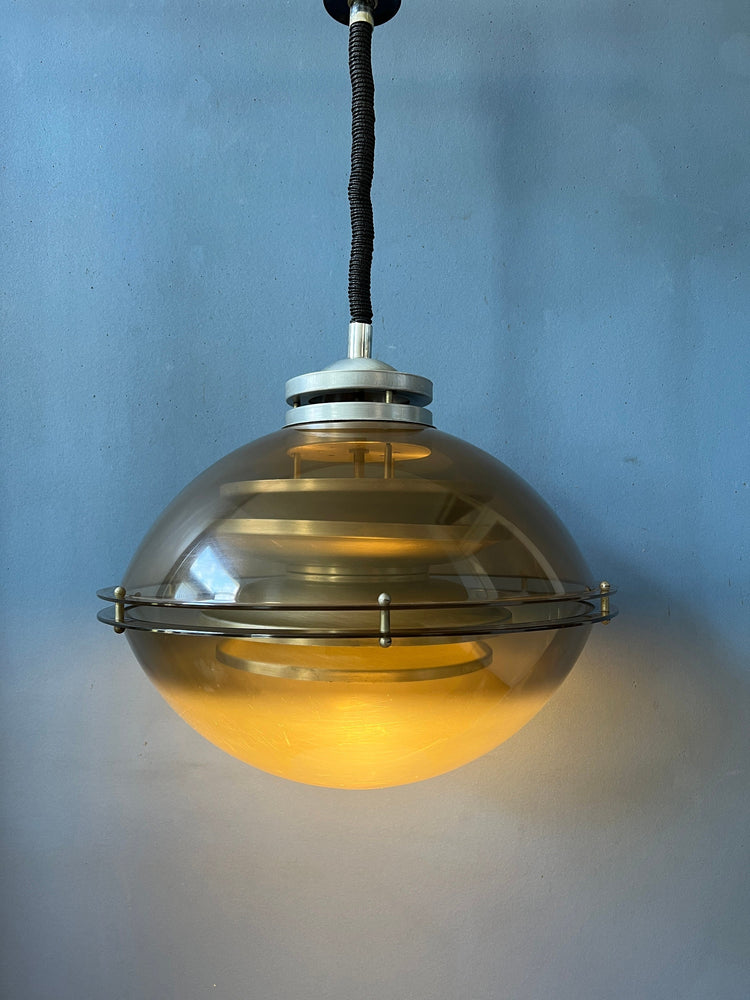 Vintage Space Age Pendant Light by Herda / Mid Century Lighting Fixture / Guzzini Style Retro Lamp