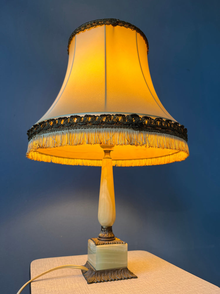 Art Deco Style Table Lamp with Marble Base