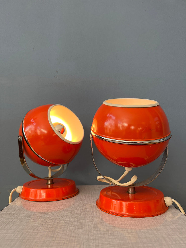 Red Space Age Eyeball Wall Lamps (or Desk Lamps)