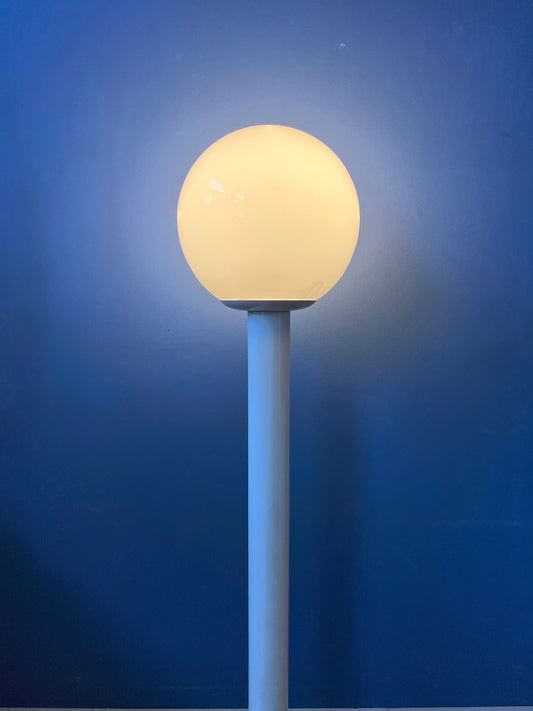 Space Age Woja Holland Floor Lamp with Glass Shade | Vintage 60s Lighting | White Retro Light