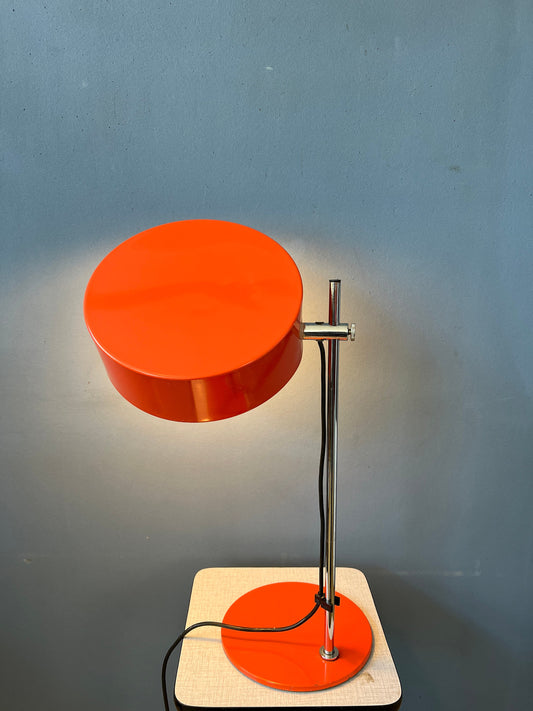 Orange Anvia Flexible Table Lamp | Space Age Desk Lamp | 70s Mid Century Red Light