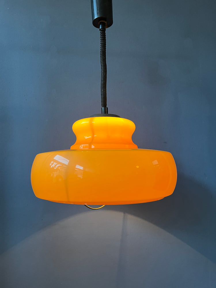 Mid Century Orange Space Age Pendant Light