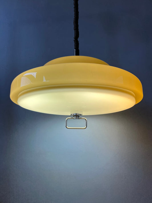 Mid Century Herda Pendant Light / Space Age Ceiling Lamp / Vintage Lighting