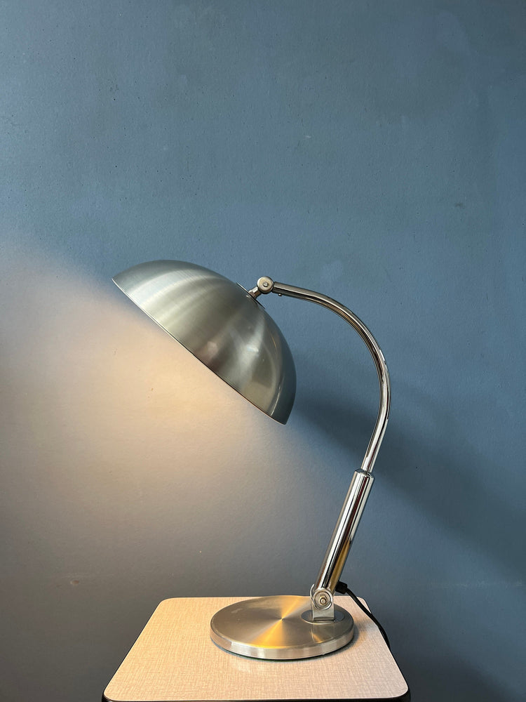 Vintage Hala Busquet / Hala 144 Table Lamp by Herman Busquet - Silver Bauhaus Desk Lamp