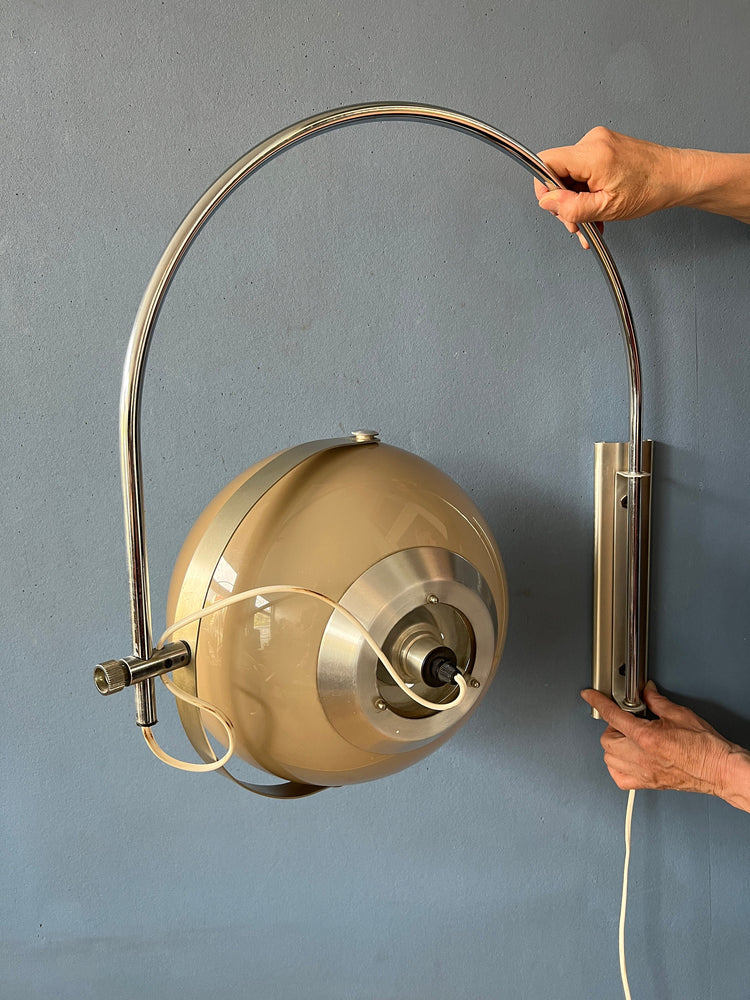 Mushroom Arc Wall Lamp by Dijkstra | Space Age Lamp | Mid Century Vintage Sconce