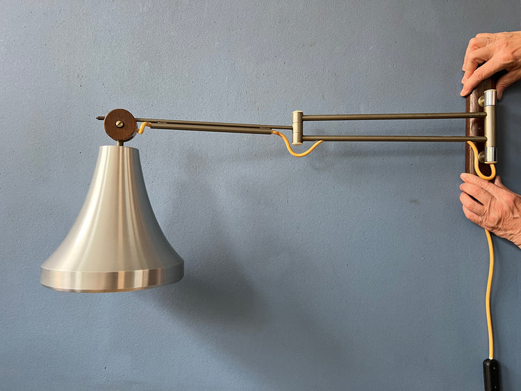 Vintage Lakro Swing-Arm Wall Lamp / 70s Space Age Light / Retro Lighting