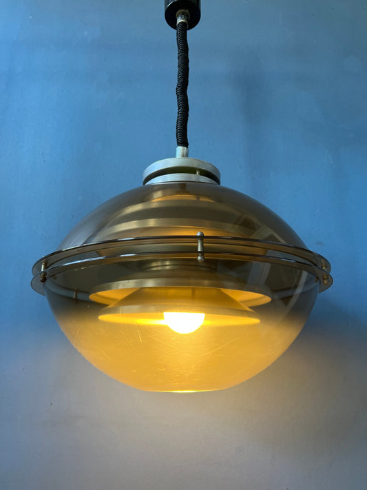 Vintage Space Age Pendant Light by Herda / Mid Century Lighting Fixture / Guzzini Style Retro Lamp