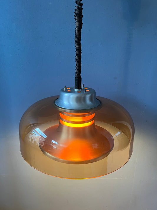 Mid Century Orange Herda Space Age Pendant Light