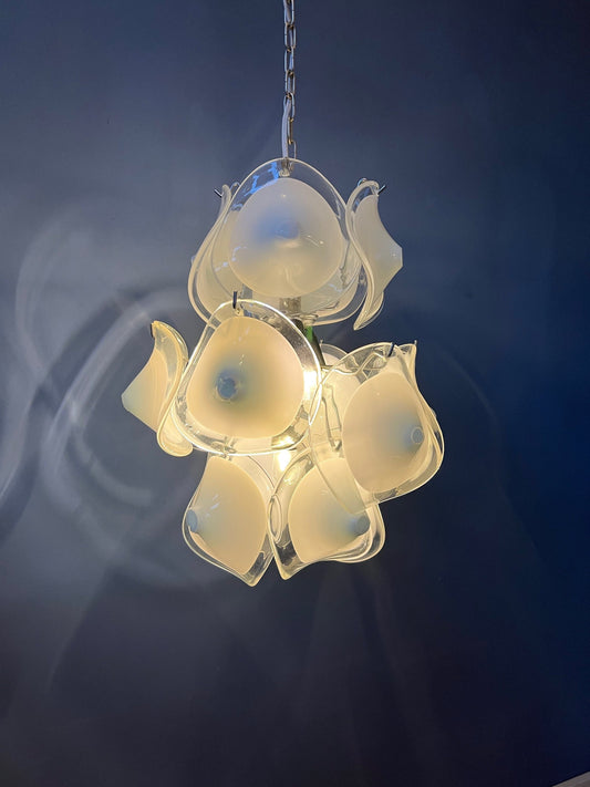 Vintage Gino Vistosi Glass Chandelier | AV Mazzega Lamp | Murano Lamp | Mid Century Lamp