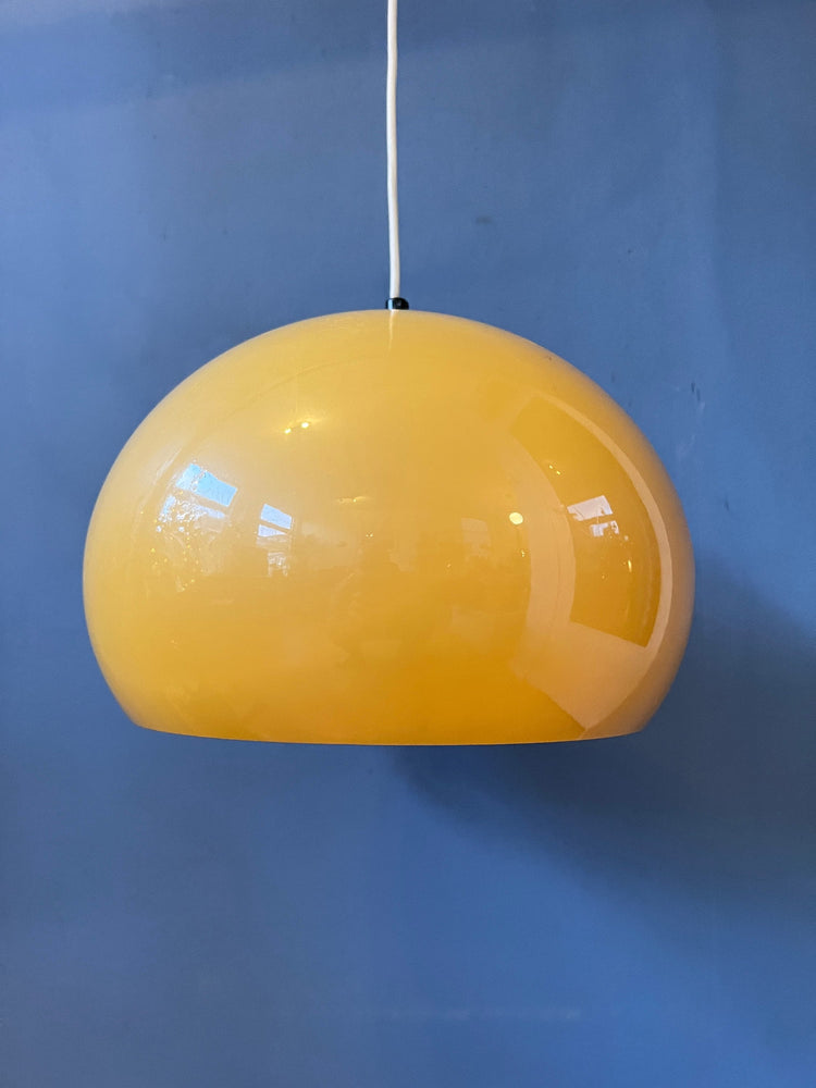 Yellow Space Age Mushroom Pendant Light