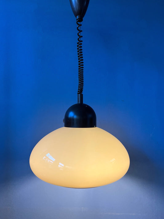 Space Age Mushroom Pendant Light by Dijkstra - Beige Mid Century Light Fixture