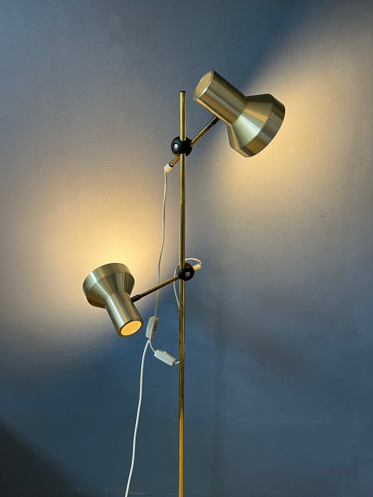 Mid Century Floor Lamp with Aluminium Spots / Space Age Standing Light