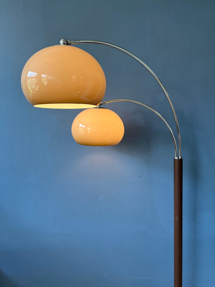 Vintage Dijkstra Double Arc Mushroom Floorlamp | Space Age Lighting | Retro 70s Standing Light