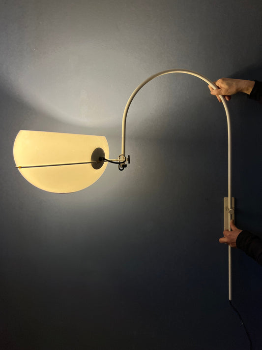 GEPO Space Age Arc Wall Light with White Mushroom Shade