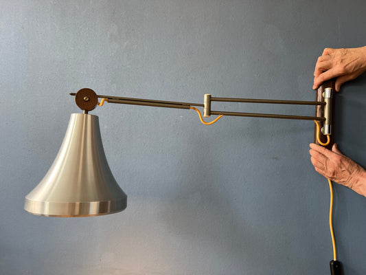 Vintage Lakro Swing-Arm Wall Lamp / 70s Space Age Light / Retro Lighting