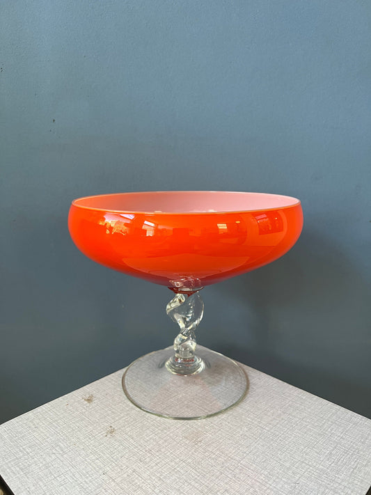 Vintage Murano Style Vase / Glass in Orange/Red Colour