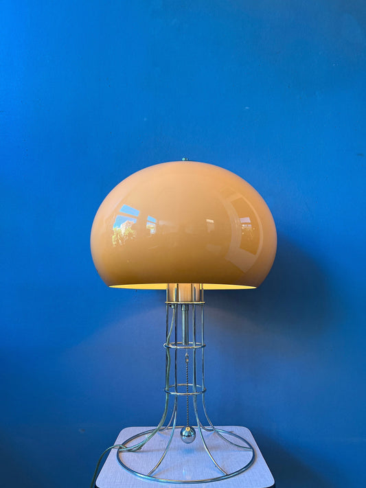 Herda's Classic Mushroom Table Lamp / Space Age Desk Light / Mid Century Modern Lighting / Chrome 70s