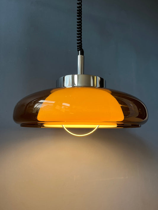 Vintage Herda Space Age Pendant / Mid Century Lighting / Guzzini Style Retro Lamp