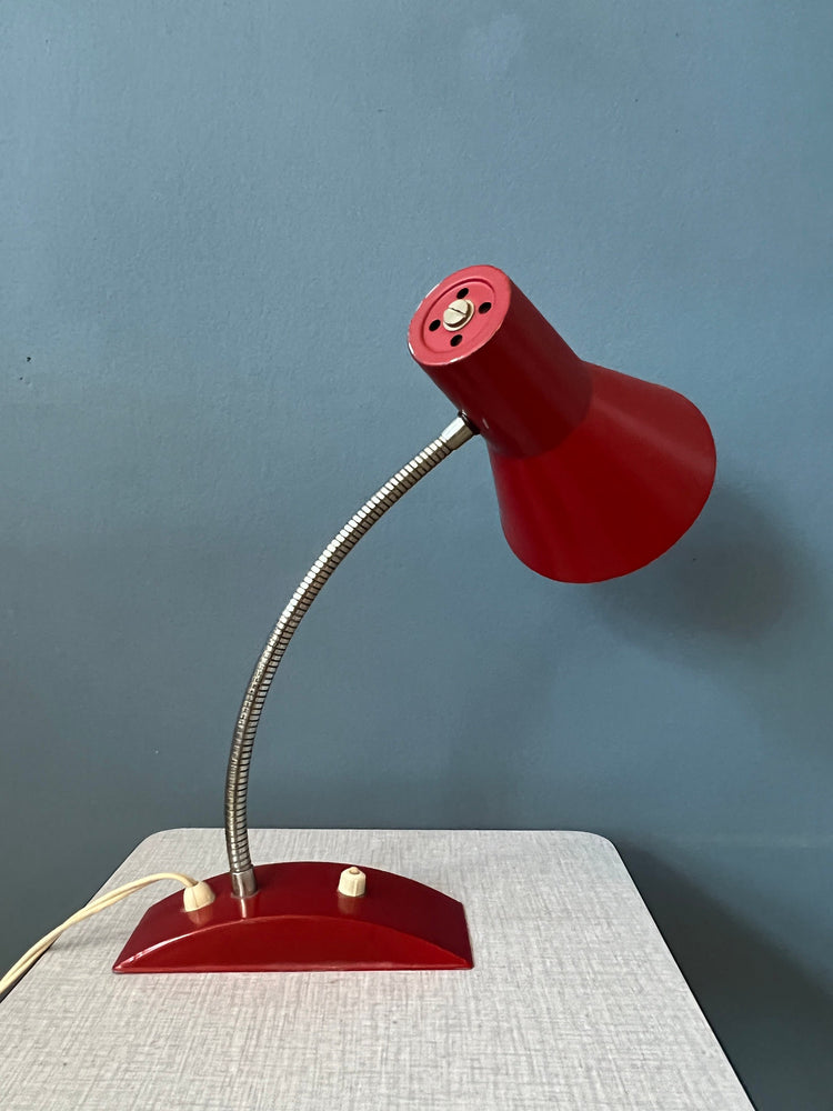 Flexible Vintage Red Space Age Table Lamp