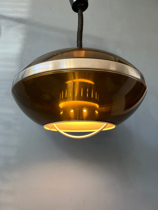 Dijkstra Space Age Pendant Light - Bronze Vintage Light Fixture - Acrylic Glass Shade