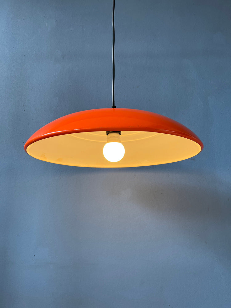 Vintage Industrial Orange/Red Pendant Lamp/Light Fixture