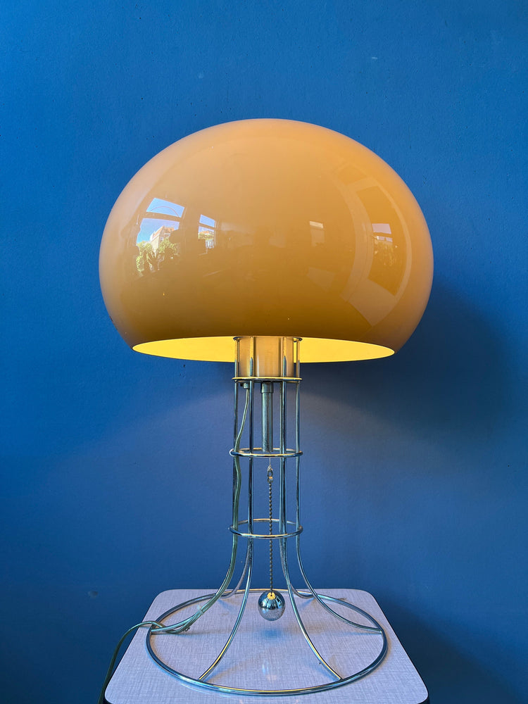 Herda's Classic Mushroom Table Lamp / Space Age Desk Light / Mid Century Modern Lighting / Chrome 70s