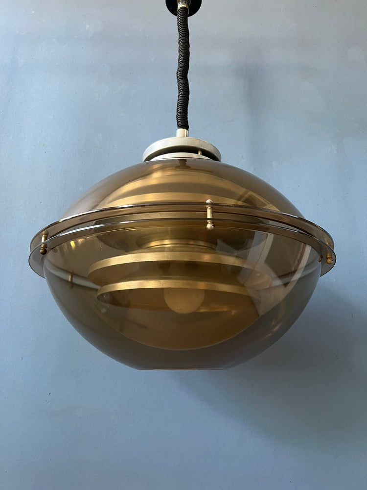 Vintage Space Age Pendant Light by Herda / Mid Century Lighting Fixture / Guzzini Style Retro Lamp