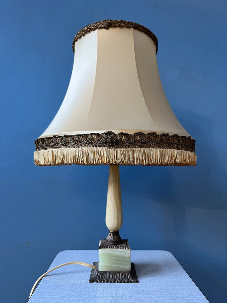 Art Deco Style Table Lamp with Marble Base