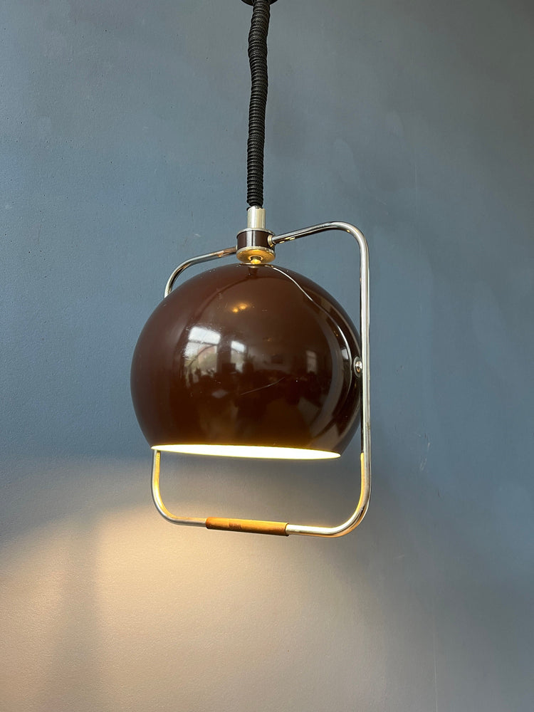 Vintage GEPO Pendant Lamp in Brown Colour | Space Age Light Fixture | Mid Century Modern Ceiling Lamp