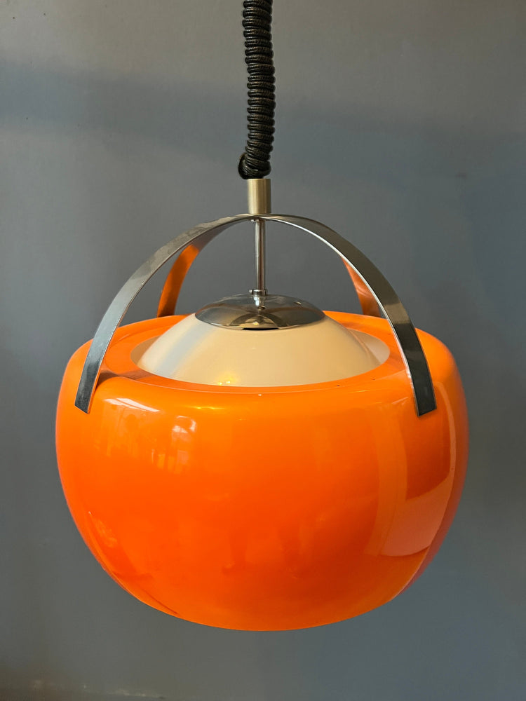 Vintage Orange Tronconi Pendant Lamp / Space Age Light Fixture