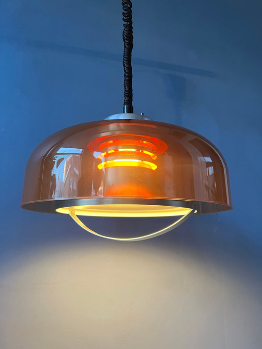 Mid Century Orange Herda Space Age Pendant Light