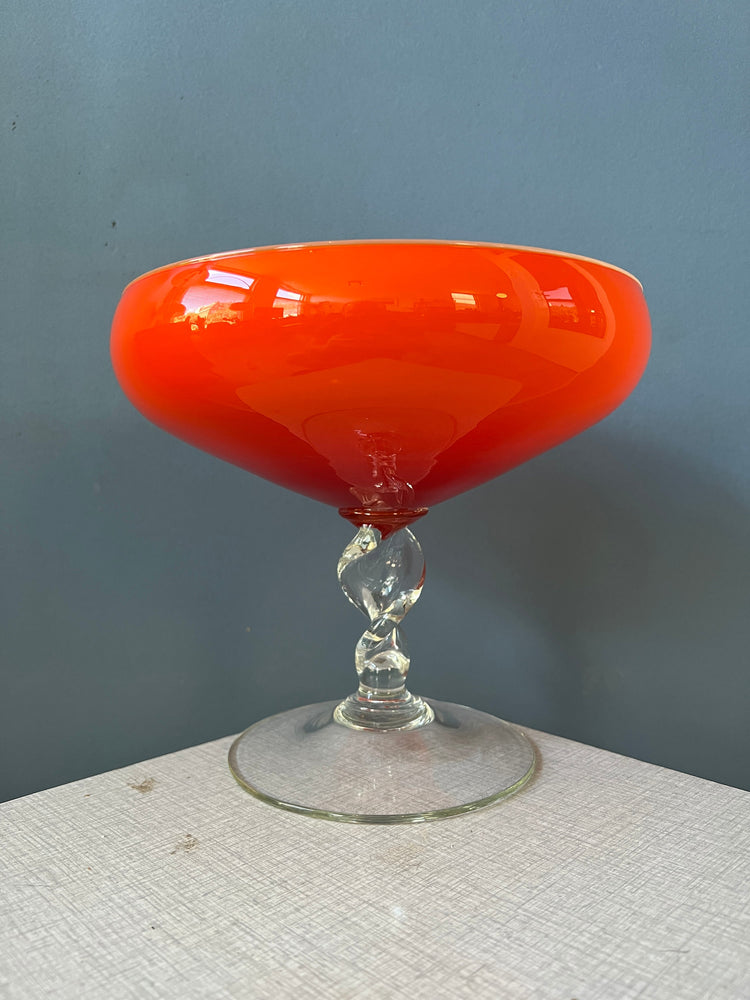 Vintage Murano Style Vase / Glass in Orange/Red Colour