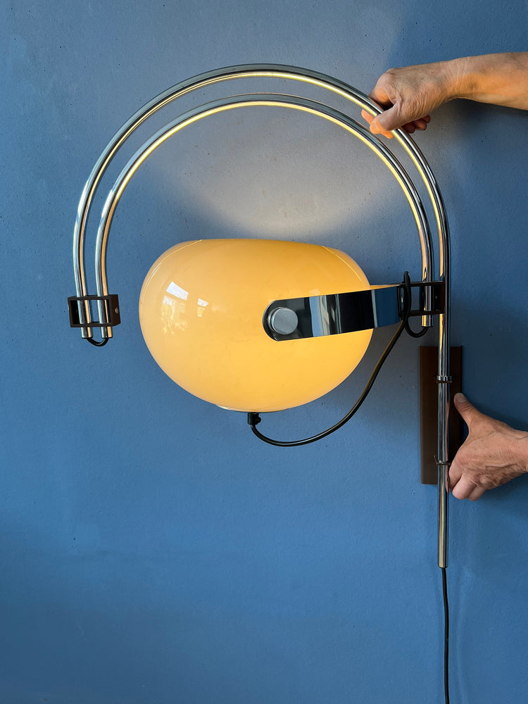 Vintage Lamp | Dijkstra Double Arc Wall Lamp | Space Age Lamp | Mushroom Lamp | 70s Mid Century Modern Light