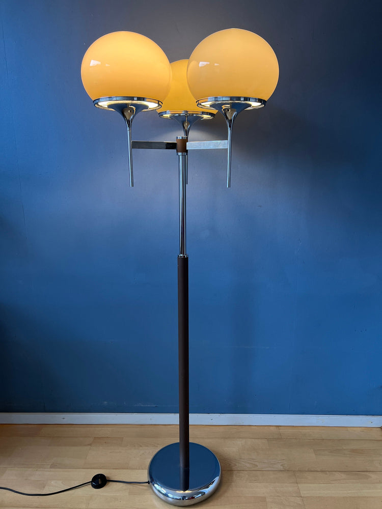 Vintage Dijkstra Triple Mushroom Space Age Floor Lamp