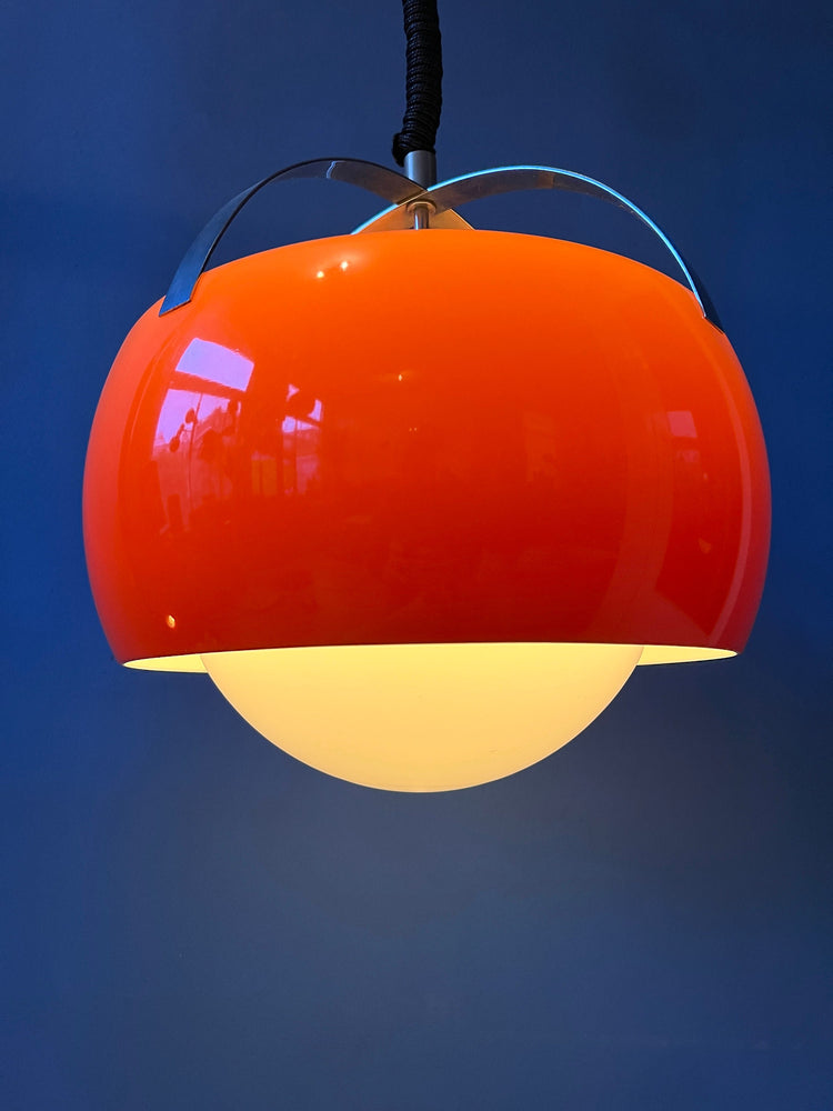 Vintage Orange Tronconi Pendant Lamp / Space Age Light Fixture